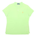 RALPH LAUREN Womens Green Short Sleeve Plain Polo Shirt L Classic Fit Cotton