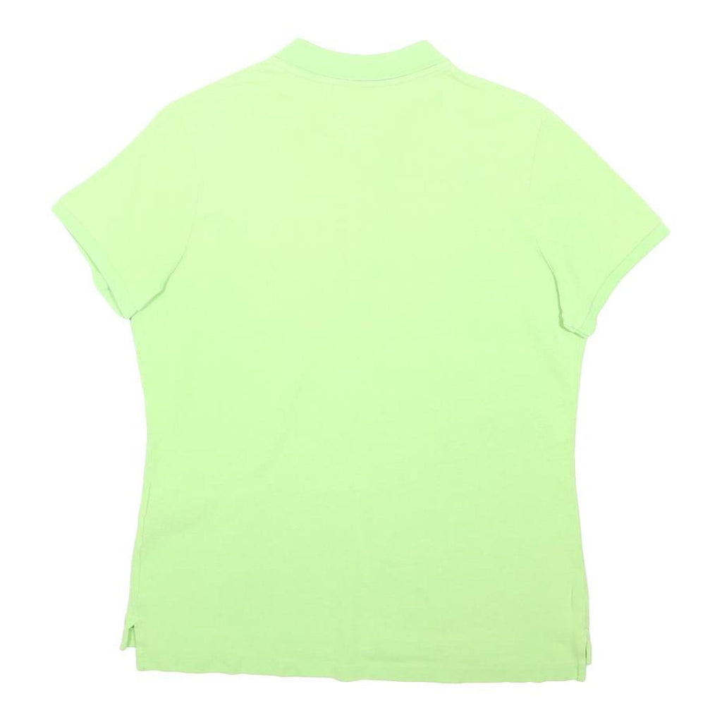 RALPH LAUREN Womens Green Short Sleeve Plain Polo Shirt L Classic Fit Cotton