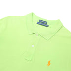 RALPH LAUREN Womens Green Short Sleeve Plain Polo Shirt L Classic Fit Cotton