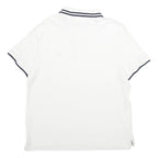 NAUTICA Mens White & Navy Cotton Short Sleeve Polo Shirt M Classic Fit