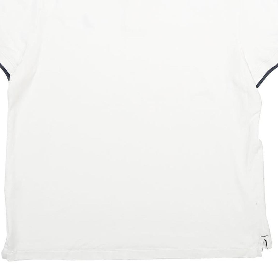 NAUTICA Mens White & Navy Cotton Short Sleeve Polo Shirt M Classic Fit