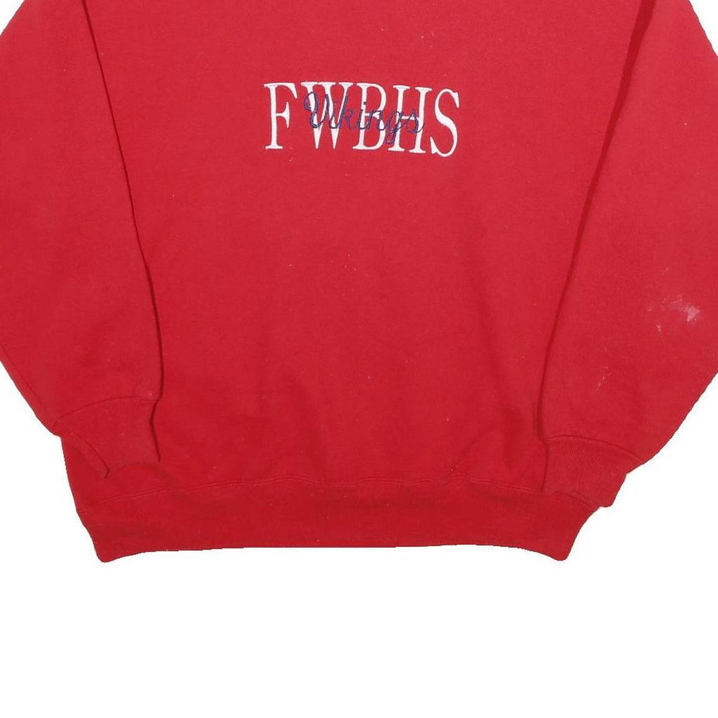 HANES Mens Red FWBHS Logo Crew Neck XL Cotton Blend Sweatshirt Casual Pullover