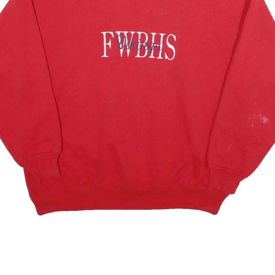 HANES Mens Red FWBHS Logo Crew Neck XL Cotton Blend Sweatshirt Casual Pullover