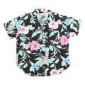 CC HUGHES Womens Black Floral Print Short Sleeve Shirt XL Casual Summer Top