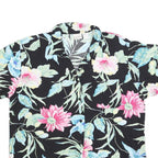 CC HUGHES Womens Black Floral Print Short Sleeve Shirt XL Casual Summer Top