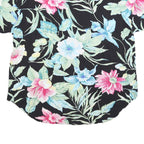 CC HUGHES Womens Black Floral Print Short Sleeve Shirt XL Casual Summer Top