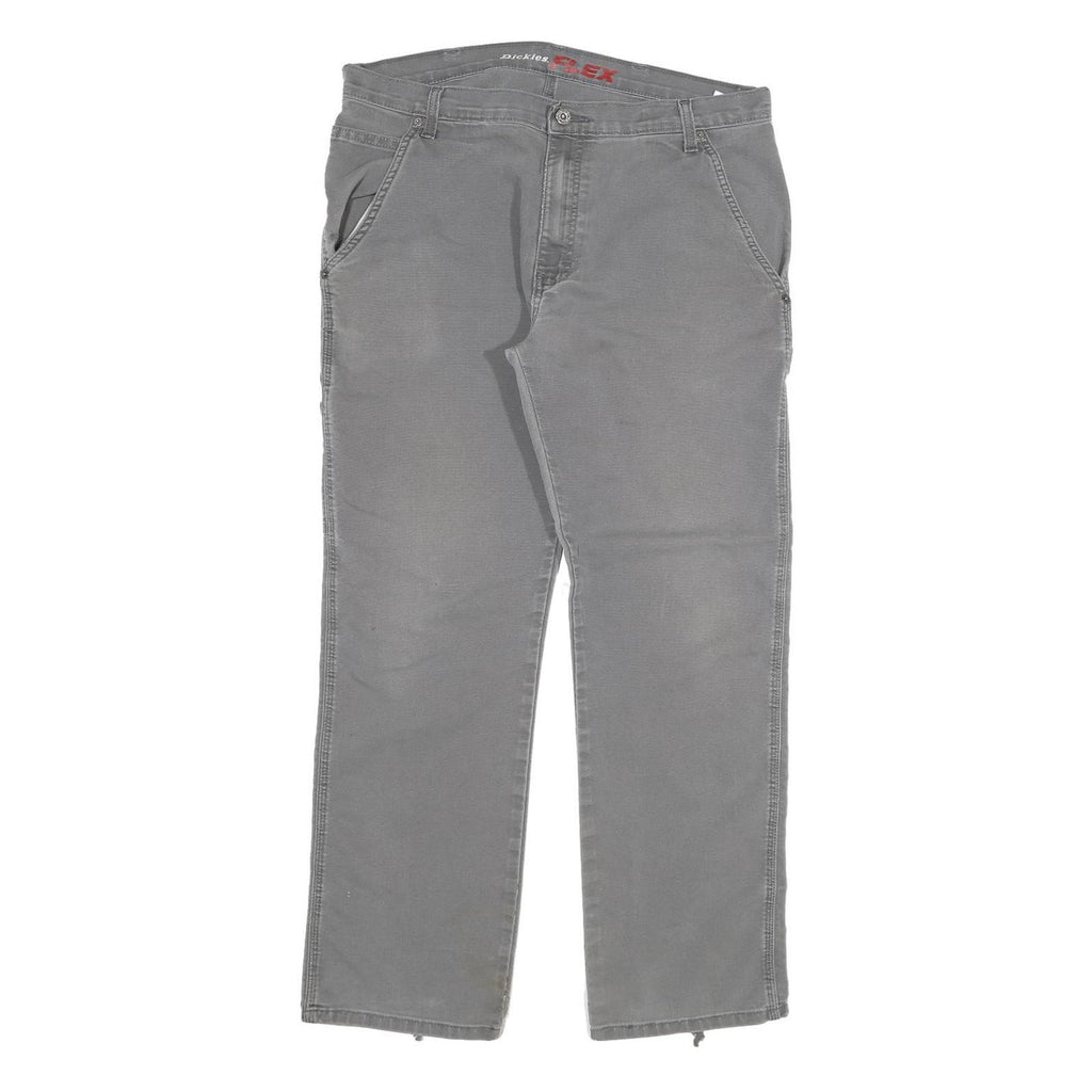 DICKIES Mens Regular Grey Cotton Blend Denim W36 L32 Workwear Zip Closure Jeans