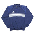 ADIDAS Mens Blue Polyester Track Jacket M Zip Plain Sportswear Casual