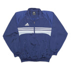 ADIDAS Mens Blue Polyester Track Jacket M Zip Plain Sportswear Casual