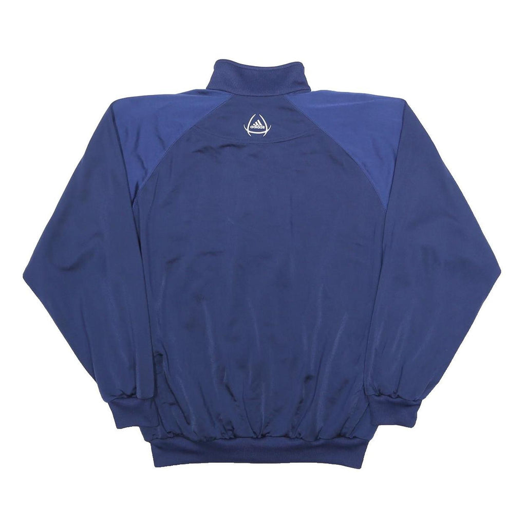 ADIDAS Mens Blue Polyester Track Jacket M Zip Plain Sportswear Casual