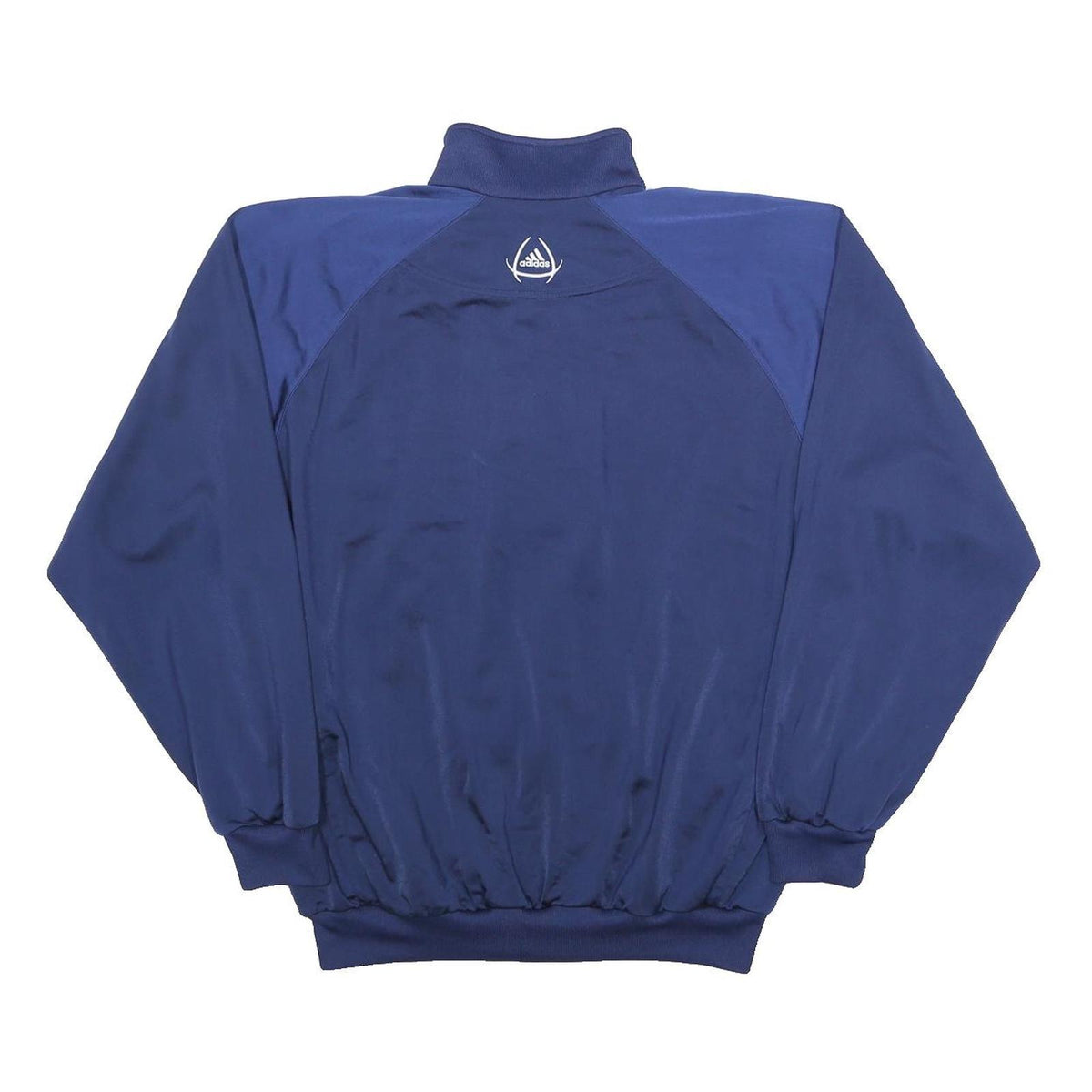 ADIDAS Mens Blue Polyester Track Jacket M Zip Plain Sportswear Casual