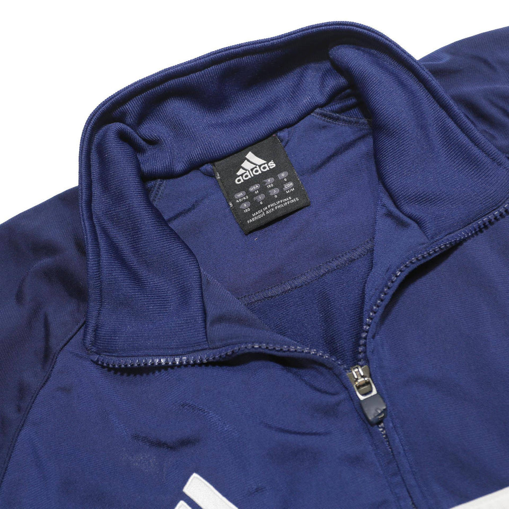 ADIDAS Mens Blue Polyester Track Jacket M Zip Plain Sportswear Casual