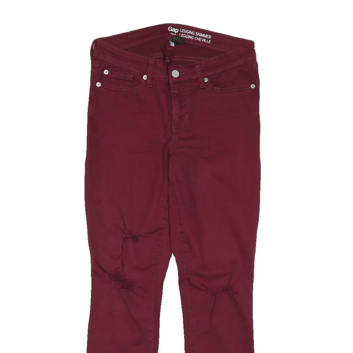GAP Womens Slim Skinny Jeans Burgundy Cotton Blend W27 L27 Legging Skimmer