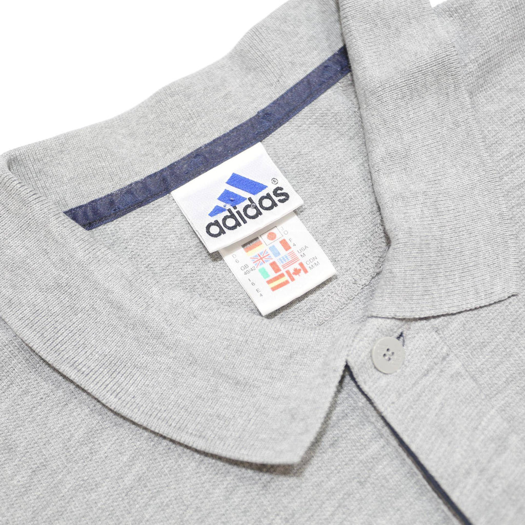 ADIDAS Mens Grey Polo Shirt M Cotton Short Sleeve Basic Casual Sports