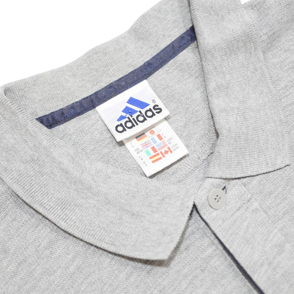 ADIDAS Mens Grey Polo Shirt M Cotton Short Sleeve Basic Casual Sports