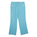Womens Regular Blue Trousers W30 L30 Zip Pocketed Casual Fit