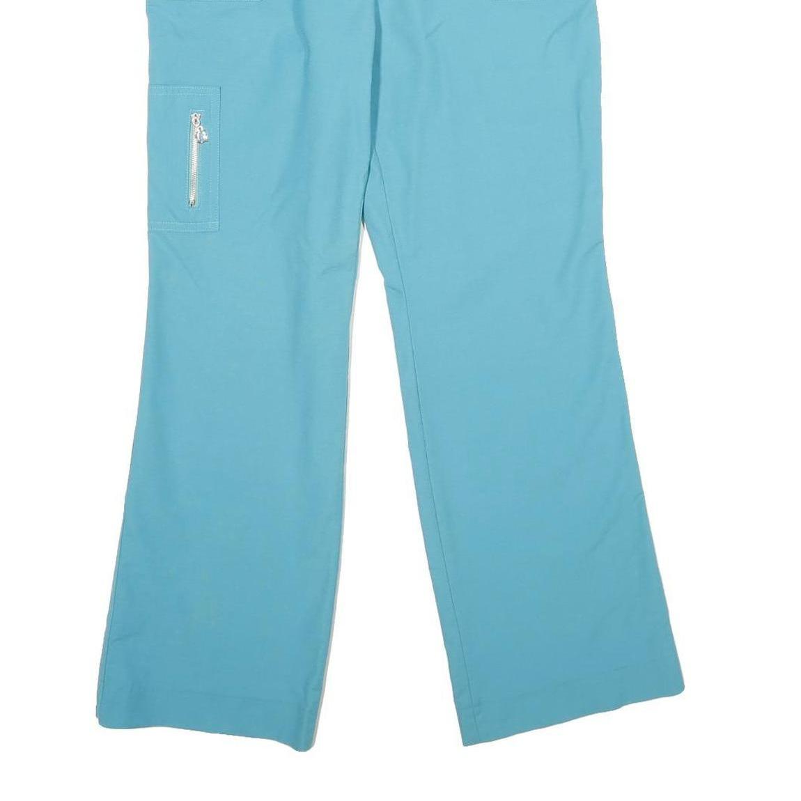 Womens Regular Blue Trousers W30 L30 Zip Pocketed Casual Fit