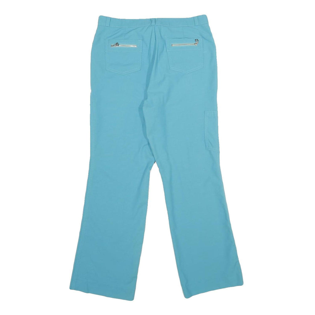 Womens Regular Blue Trousers W30 L30 Zip Pocketed Casual Fit