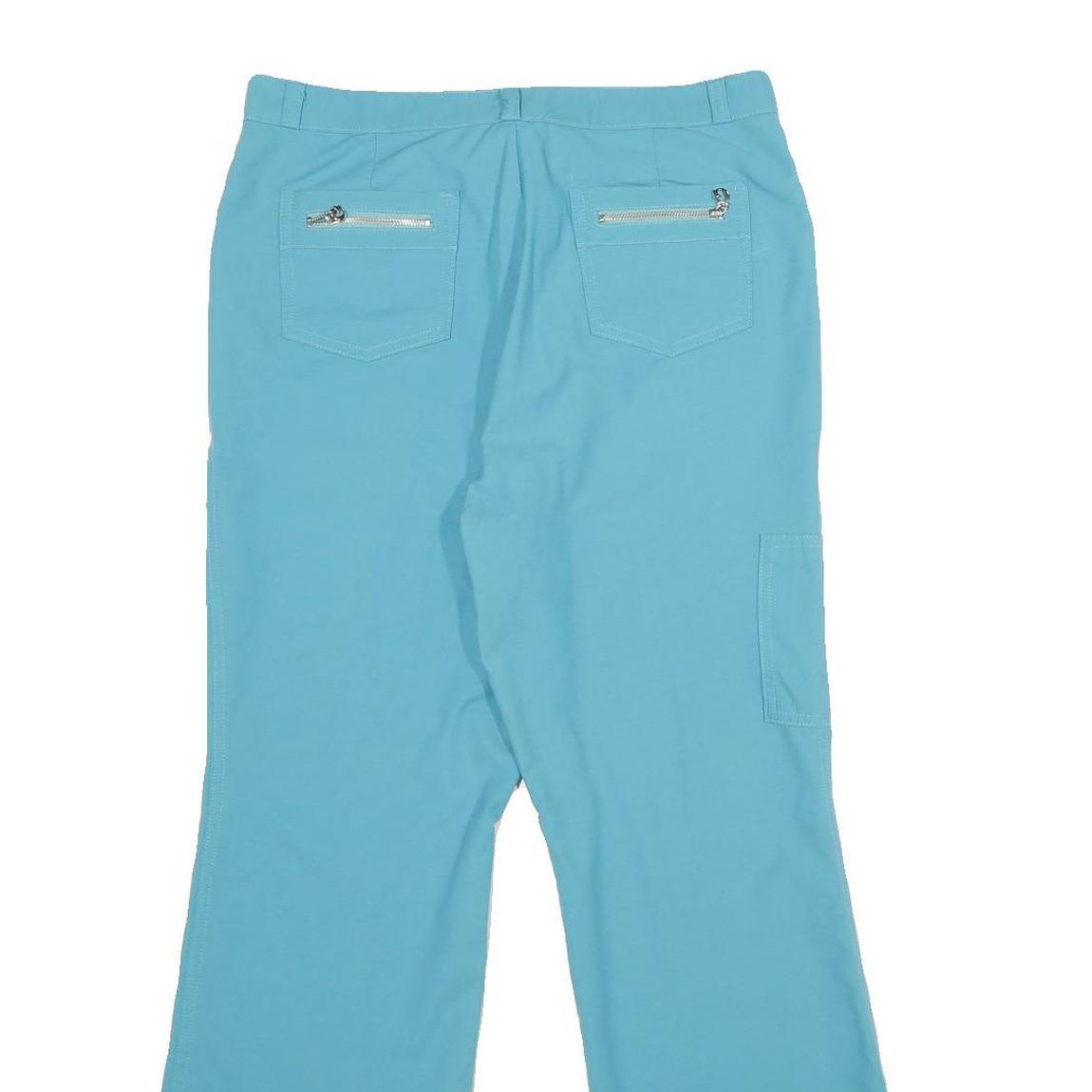 Womens Regular Blue Trousers W30 L30 Zip Pocketed Casual Fit