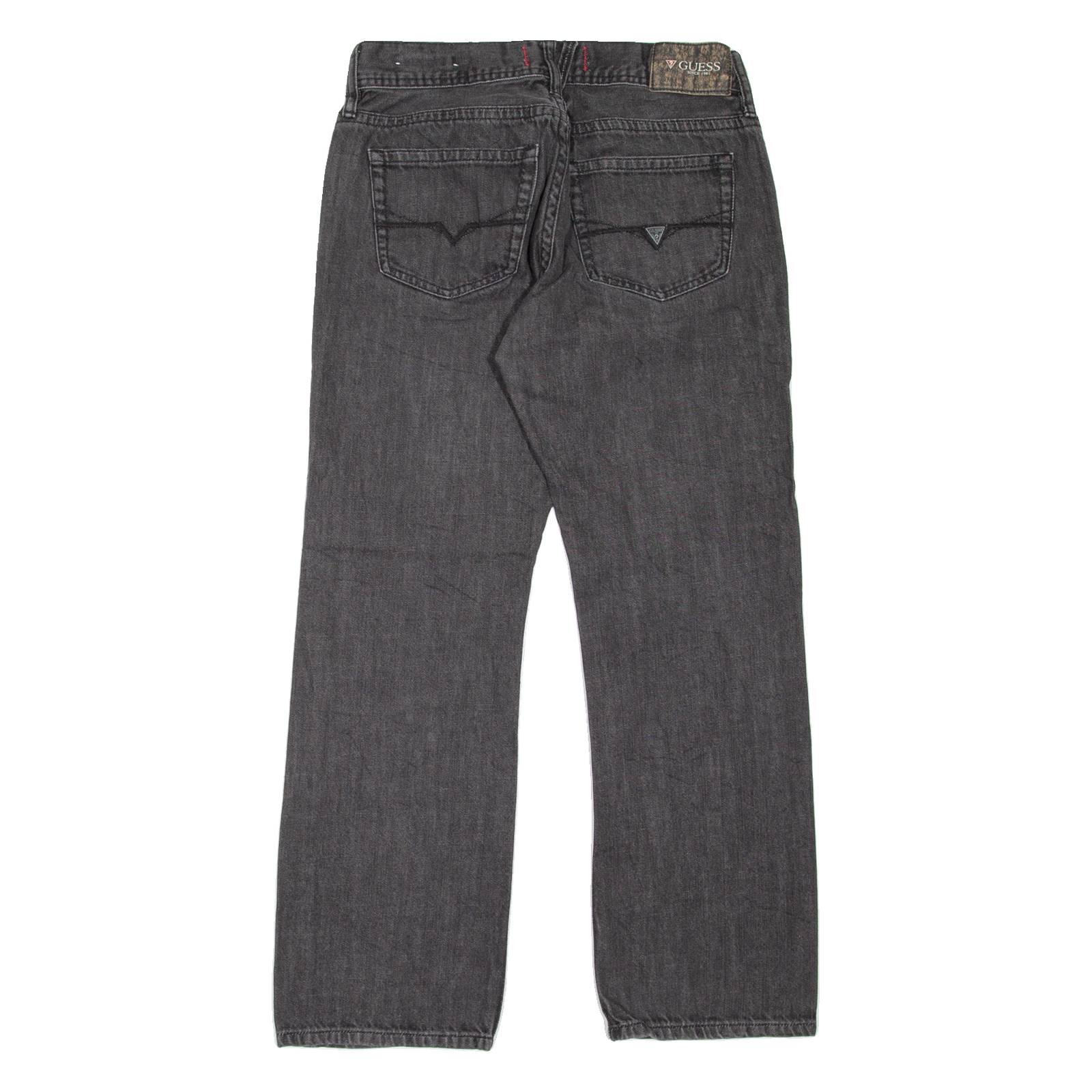 GUESS Rowland Mens Jeans Grey Relaxed Straight W30 L27