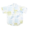 SCHILD Mens Blue & Green Pattern Shirt L Casual Cotton Blend Summer Style