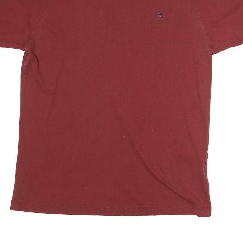ORIGINAL PENGUIN Mens Red & Navy Blue Regular Fit M Short Sleeve Crew Neck