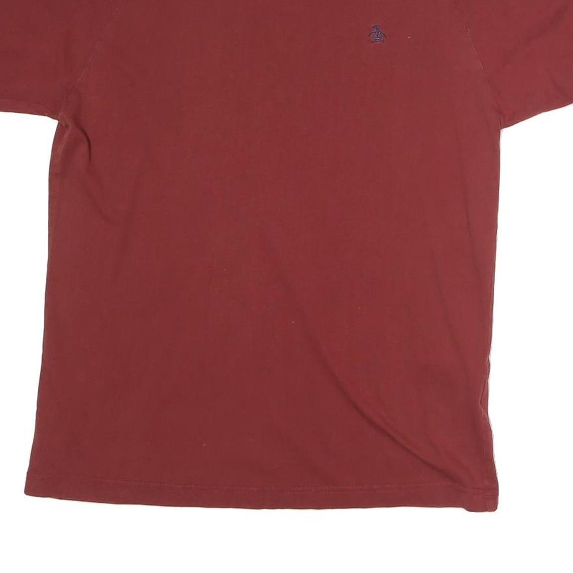 ORIGINAL PENGUIN Mens Red & Navy Blue Regular Fit M Short Sleeve Crew Neck