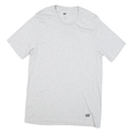 CAT Mens Grey Plain T-Shirt L Short Sleeve Crew Neck Cotton Blend Casual