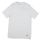 CAT Mens Grey Plain T-Shirt L Short Sleeve Crew Neck Cotton Blend Casual