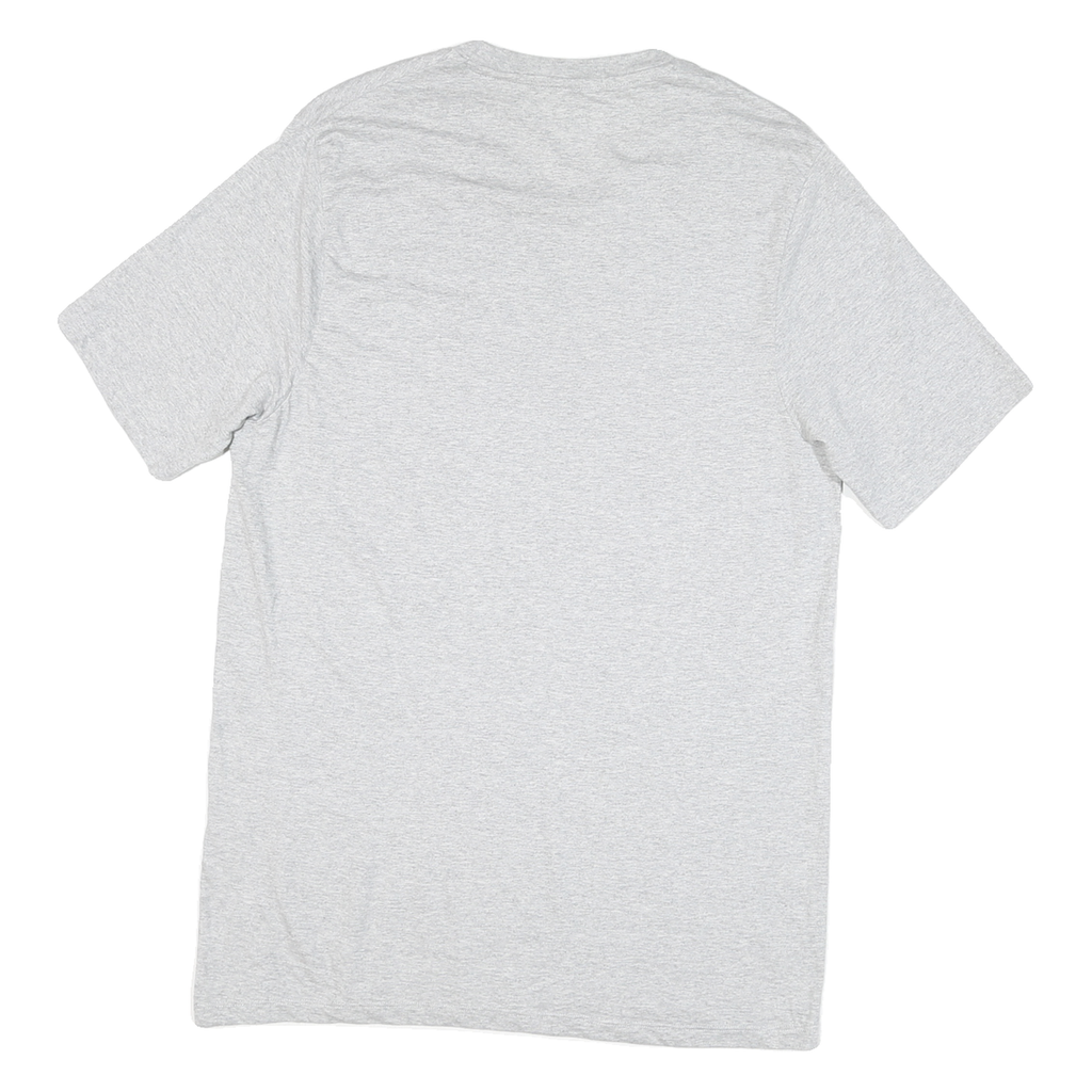 CAT Mens Grey Plain T-Shirt L Short Sleeve Crew Neck Cotton Blend Casual