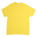 GILDAN Mens Yellow T-Shirt L Short Sleeve Crew Neck Plain Cotton Casual
