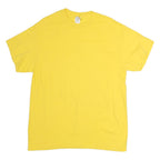 GILDAN Mens Yellow T-Shirt L Short Sleeve Crew Neck Plain Cotton Casual