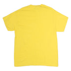GILDAN Mens Yellow T-Shirt L Short Sleeve Crew Neck Plain Cotton Casual
