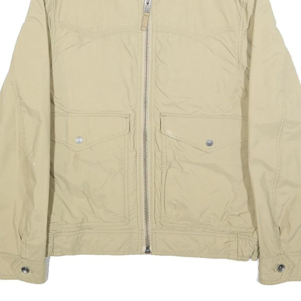 TIMBERLAND Mens Beige Cotton Blend Jacket S Plain Zip Casual Lightweight