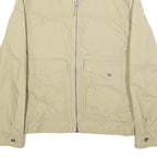 TIMBERLAND Mens Beige Cotton Blend Jacket S Plain Zip Casual Lightweight