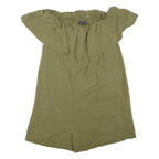 ZARA Womens Playsuit Green Wide-Leg S