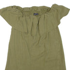 ZARA Womens Playsuit Green Wide-Leg S