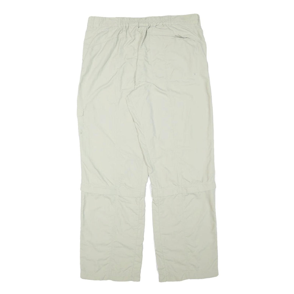 COLUMBIA Mens Beige Relaxed Straight Trousers W36 L31 Lightweight Outdoor Zip