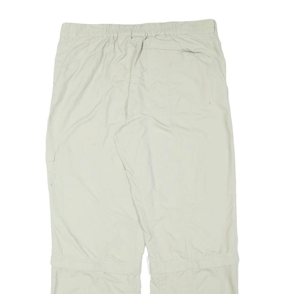 COLUMBIA Mens Beige Relaxed Straight Trousers W36 L31 Lightweight Outdoor Zip