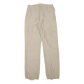 Beige Mens Regular Fit Cargo Cotton Blend Trousers W27 L30 Pocket Zip Closure