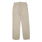 Beige Mens Regular Fit Cargo Cotton Blend Trousers W27 L30 Pocket Zip Closure