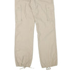 Beige Mens Regular Fit Cargo Cotton Blend Trousers W27 L30 Pocket Zip Closure