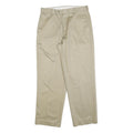 DOCKERS Mens Regular Beige Cotton Blend Trousers W32 L30 Classic Zip Closure