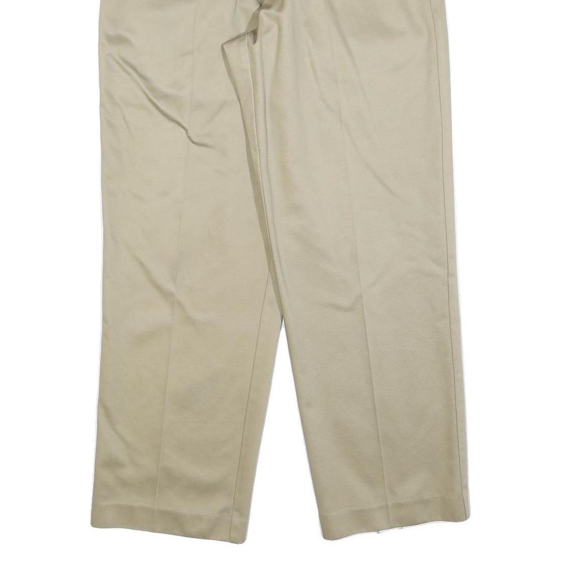 DOCKERS Mens Regular Beige Cotton Blend Trousers W32 L30 Classic Zip Closure