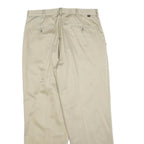 DOCKERS Mens Regular Beige Cotton Blend Trousers W32 L30 Classic Zip Closure