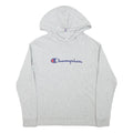 CHAMPION Womens Grey Pullover Hoodie S Cotton Blend Logo Sweatshirt