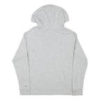 CHAMPION Womens Grey Pullover Hoodie S Cotton Blend Logo Sweatshirt