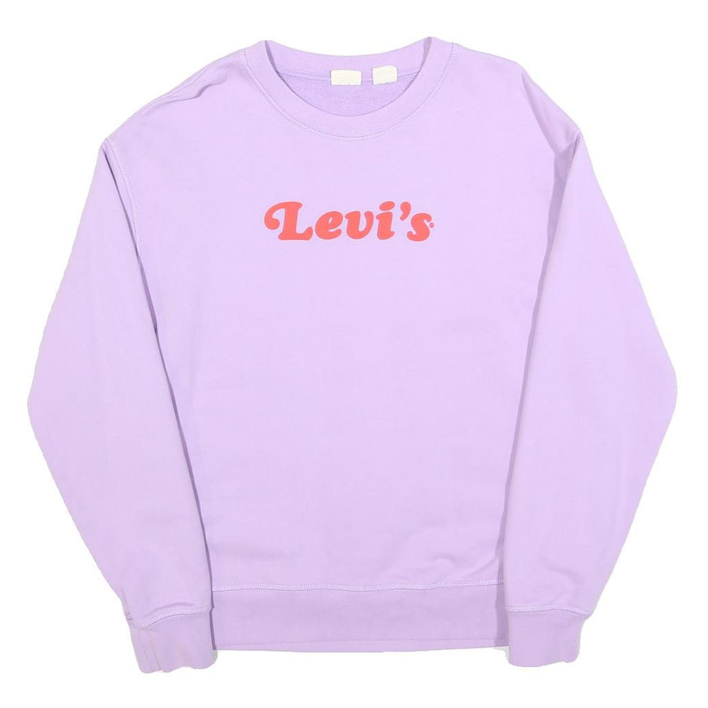 LEVI'S Womens Lilac Purple Sweatshirt S Crew Neck Cotton Pullover Casual