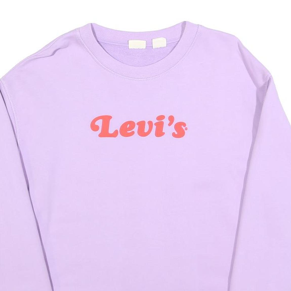 LEVI'S Womens Lilac Purple Sweatshirt S Crew Neck Cotton Pullover Casual