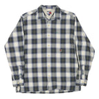 TOMMY HILFIGER Mens Blue & Green Check Shirt M Casual Cotton Blend Long Sleeve